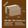 G21 GAH 1085 - 340 x 319 cm kerti tároló, barna  2