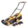 Kép 2/8 - Riwall PRO RALM 3820 set - akkus fűnyíró 20V s szénkefe nélküli motorral (2 db 4Ah akkuval és töltővel)(AM18E2001003B)