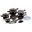 Kép 2/6 - BERLINGER HAUS BH-6614 Shiny Black Metallic Line 18 részes edénykészlet