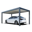 Kép 1/10 - Rojaplast Prestige alumínium autóbeálló, pergola, PU hab szendvicspanel tető, szabadon álló 5,3 x 3 méteres, szürke antracit (5335)