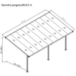 Kép 8/8 - Rojaplast Bruce H alumínium pergola, szürke polikarbonáttal, 557x305cm  (B557-1)