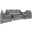 Kép 1/10 - ROJAPLAST OHIO exkluzív polyrattan kerti bútor garnitúra - antracit/szürke 
