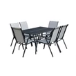 Kép 1/4 - ROJAPLAST ZWMT-83 SET fém kerti asztal, fekete, 6 db székkel 