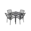 Kép 1/4 - ROJAPLAST Benevento fém kerti bútor szett, 4 db székkel, fekete