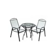 Kép 1/4 - ROJAPLAST Pescara fém kerti bútor szett, 2db székkel, fekete