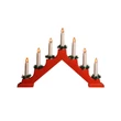 Kép 1/3 - Home KAL 02 gyertyapiramis, 7 db LED, piros műanyag, kapcsolható, 3 funkció