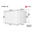 Kép 3/8 - fém kerti ház GLOBEL 108 ZÖLT + napfénytető LG2501