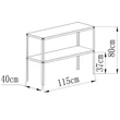Kép 4/4 - acél állvány LANITPLAST 115x40 cm 2 db polccal ezüst GSD2 LG2640