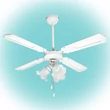 Kép 1/4 - HOME Mennyezeti ventilátor, fehér, 3xE27 lámpa, 105 cm, 50 W (CF 1050 L)[SG]