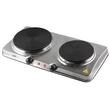 Kép 1/3 - Home HG R 04SS hordozható elektromos főzőlap, dupla, teljesítmény 1000 W + 1500 W, ∅15 cm + ∅18 cm főzőfelület, rozsdamentes készülékház