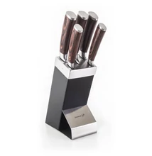G21 Gourmet Dynamic 5 db-os kés szett + fekete-rozsdamentes acél tartóval 60022163
