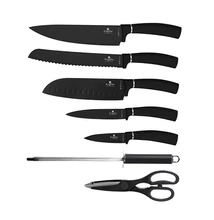 BerlingerHaus 8 részes késkészlet akril állvánnyal Matte Black Collection (BH/2565N)