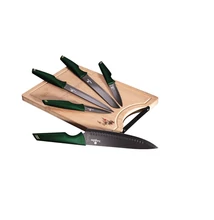 BerlingerHaus 6 részes késkészlet bambusz vágódeszkával Emerald Collection (BH/2706)