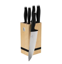 BerlingerHaus 6 részes késkészlet bambusz állvánnyal Matte Black Collection (BH/2971)