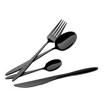 BerlingerHaus 24 részes evőeszköz készlet Matte Black Collection (BH/3063)