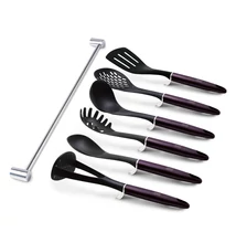 BerlingerHaus 7 részes konyhai eszközkészlet rozsdamentes acél akasztóval Purple Eclipse Collection (BH/6331)