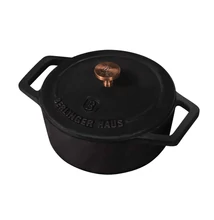 BerlingerHaus Mini öntöttvas fazék (12 cm) Black Rose Collection (BH/6490)
