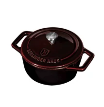BerlingerHaus Mini öntöttvas fazék (10 cm) Metallic Line Burgundy Edition (BH/6495)