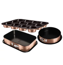 BerlingerHaus 3 részes tortaforma szett muffin sütőformával Metallic Line Rose Gold Edition (BH/7636)