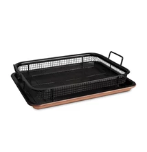BerlingerHaus Téglalap alakú tepsi fém kosárral Metallic Line Rose Gold Edition (BH/7856)