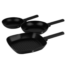 BerlingerHaus 3 részes serpenyő szett Matte Black Collection (BH/8196)