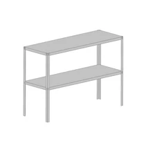 acél állvány LANITPLAST 115x40 cm 2 db polccal ezüst GSD2 LG2640