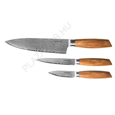 G21 Gourmet Damaszkuszi small box 3 db-os késkészlet, zebrawood markolattal (6002231)