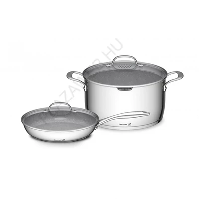 G21 Gourmet Miracle edénykészlet szűrővel, 4 darabos, rozsdamentes acél/greblon (6352113)