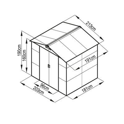 G21 GAH 407 - 213 x 191 cm-es kerti fém ház, barna (63900525)