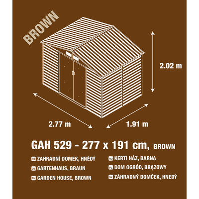 G21 GAH 529 - 277 x 191 cm kerti tároló, barna (63900535) G21 GAH 529 - 277 x 191 cm kerti tároló, barna (63900535)