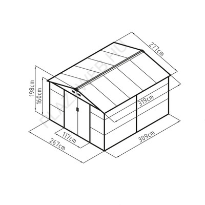 G21 GAH 884 - 277 x 319 cm kerti ház, zöld (63900569)