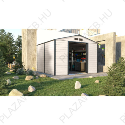 G21 GAH 706 - 277 x 255 cm-es kerti fém ház, bézs és szürke (6390065)