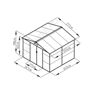 G21 GAH 706 - 277 x 255 cm-es kerti fém ház, antracit (63900692)