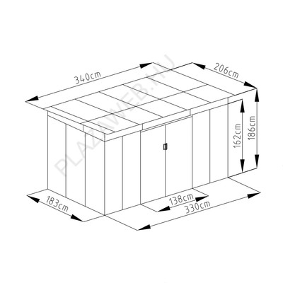 G21 GRAH 700 kerti tároló - 340 x 206 cm, antracit (6390093) G21 GRAH 700 kerti tároló - 340 x 206 cm, antracit (6390093)