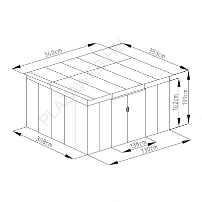 G21 GRAH 1132 kerti tároló - 340 x 333 cm, antracit (6390097)