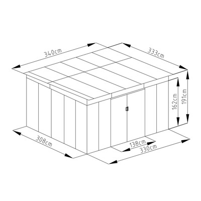 G21 GRAH 1132 kerti tároló - 340 x 333 cm, barna (6390098)