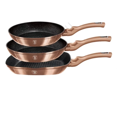 BerlingerHaus 3 részes serpenyő szett Metallic Line Rose Gold Edition (BH/1279NF)