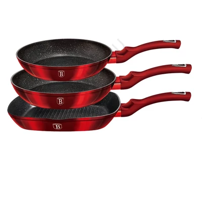 BerlingerHaus 3 részes serpenyő szett Metallic Line Burgundy Edition (BH/1289NF)