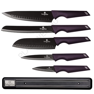 BerlingerHaus 6 részes késkészlet mágneses akasztóval Purple Eclipse Collection (BH/2702)