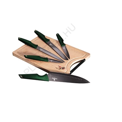 BerlingerHaus 6 részes késkészlet bambusz vágódeszkával Emerald Collection (BH/2706)