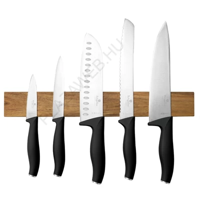 BerlingerHaus 6 részes késkészlet akácfa mágneses akasztóval Matte Black Collection (BH/2943)