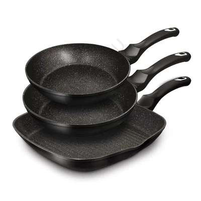 BerlingerHaus 3 részes serpenyő szett Black Silver Collection (BH/6157)