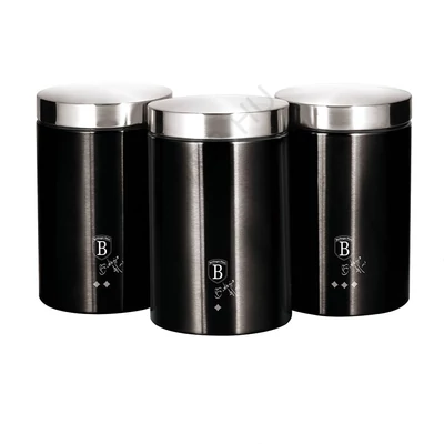 BerlingerHaus 3 részes tárolókészlet Black Silver Collection (BH/6296)