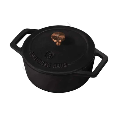 BerlingerHaus Mini öntöttvas fazék (12 cm) Black Rose Collection (BH/6490)