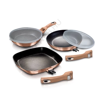 BerlingerHaus 5 részes serpenyő szett levehető nyéllel Metallic Line Rose Gold Edition (BH/7038)
