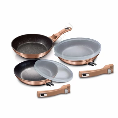 BerlingerHaus 5 részes serpenyő szett levehető nyéllel Metallic Line Rose Gold Edition (BH/7054)
