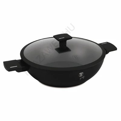 BerlingerHaus Wok fedővel (30 cm) Matte Black Collection (BH/8182)