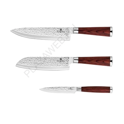 Berlinger Haus Eternal Collection 3 részes rozsdamentes acél késkészlet vörös fa nyéllel (BH/2482)