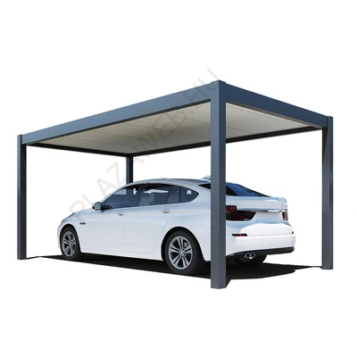 Rojaplast Prestige alumínium autóbeálló, pergola, PU hab szendvicspanel tető, szabadon álló 5,3 x 3 méteres, szürke antracit (5335)