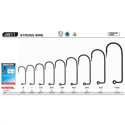 JIG HOROG DECOY PRO PACK JIG11 STRONG WIRE #7/0